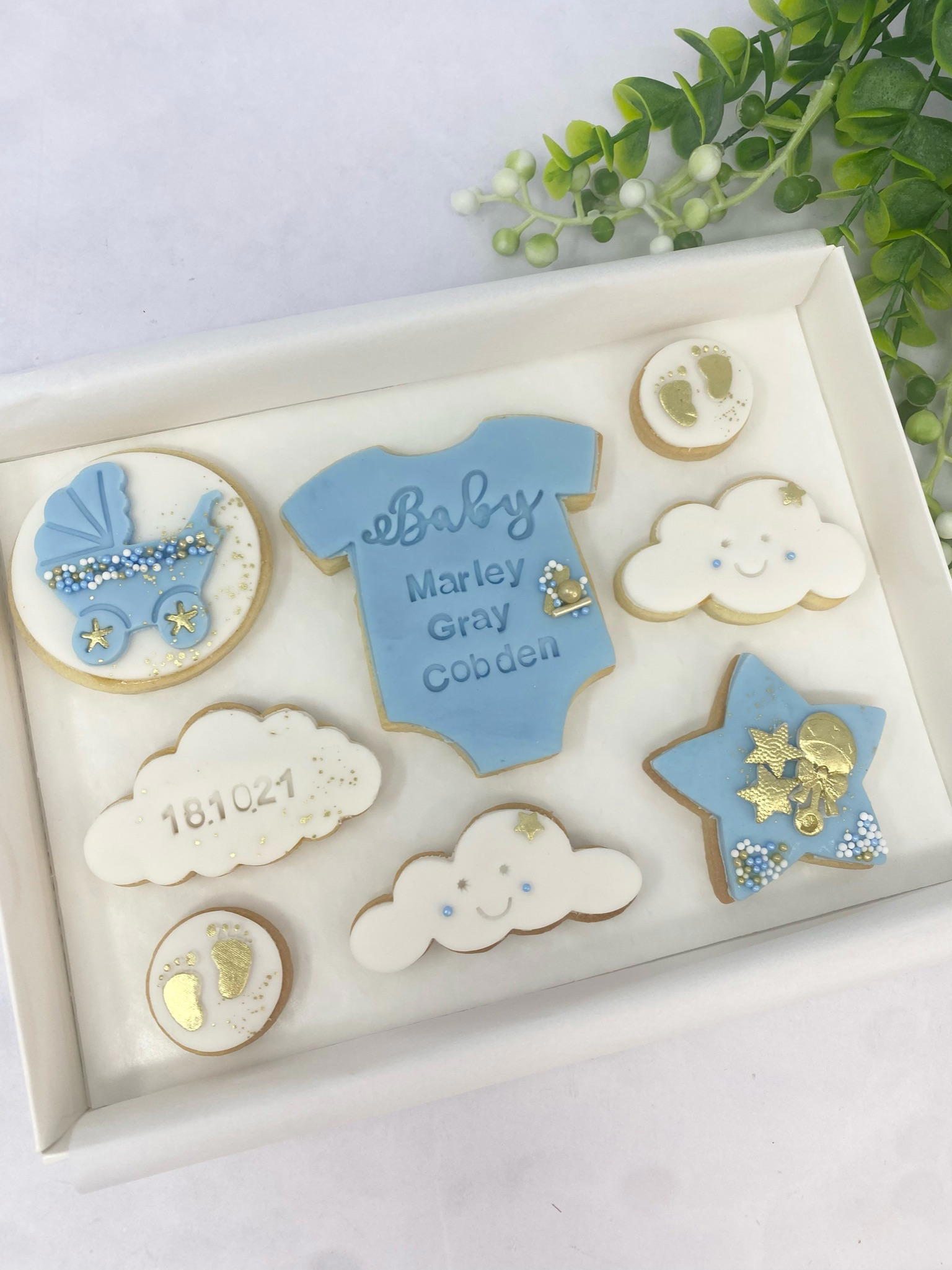 Baby Boy Personalised Biscuit Gift Box