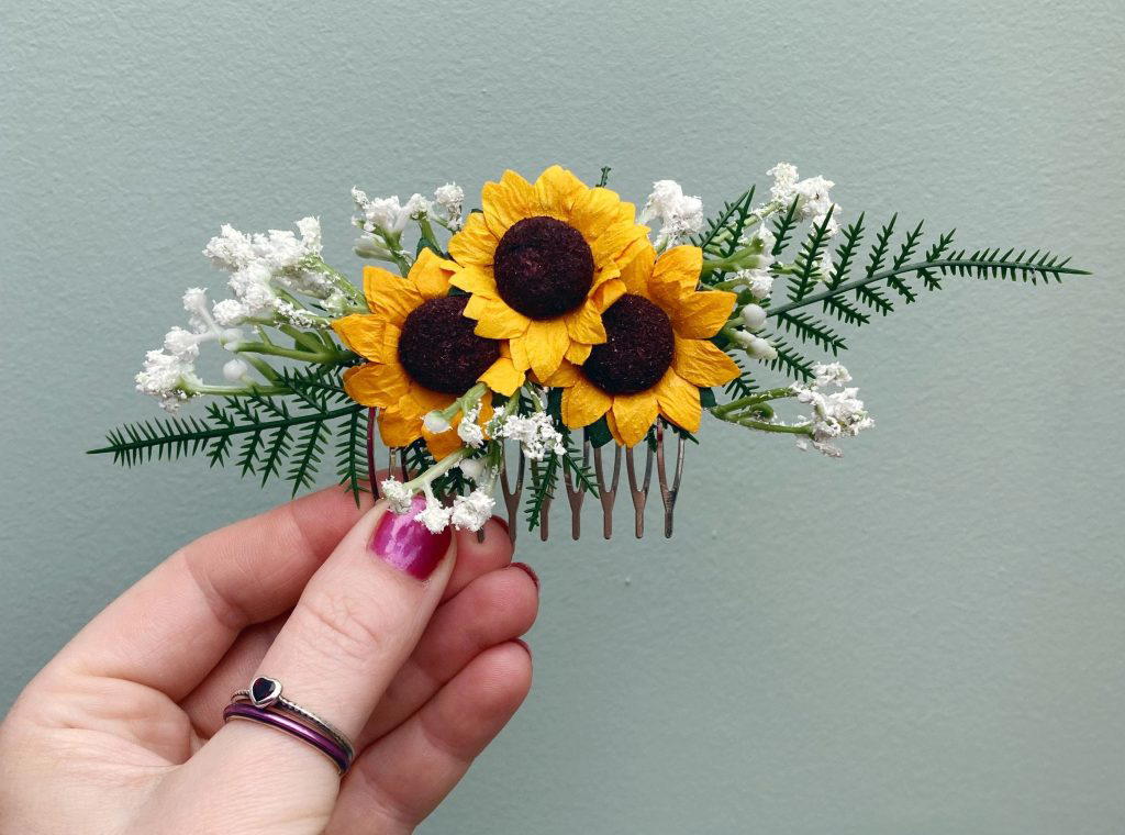 Sunflower Hair Comb Sunflower Hair Accessory Bride Hair Piece
