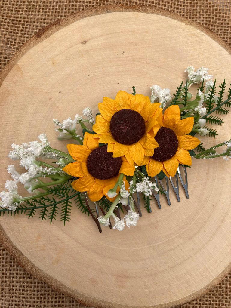 Sunflower Hair Comb Sunflower Hair Accessory Bride Hair Piece