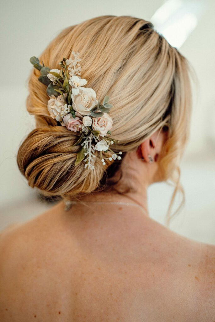 Bridal flower hair piece discount
